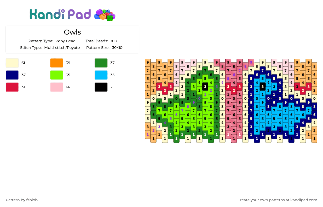 Dinos - Pony Bead Pattern by fsblob on Kandi Pad - orange,yellow,red,green