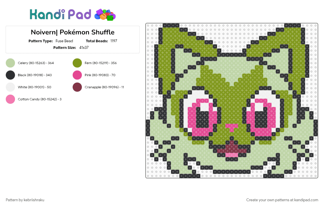 Sprigatito| Pokémon Shuffle Inspired - Fuse Bead Pattern by kebriishraku on Kandi Pad - gold, nintendo, pokemon, pokemon shuffle, sprigatito, yellow