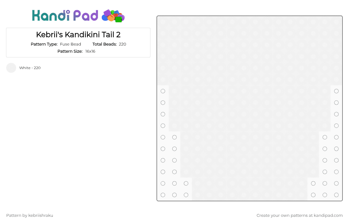 Kebrii\'s Kandikini Tail Outer - Fuse Bead Pattern by kebriishraku on Kandi Pad - 