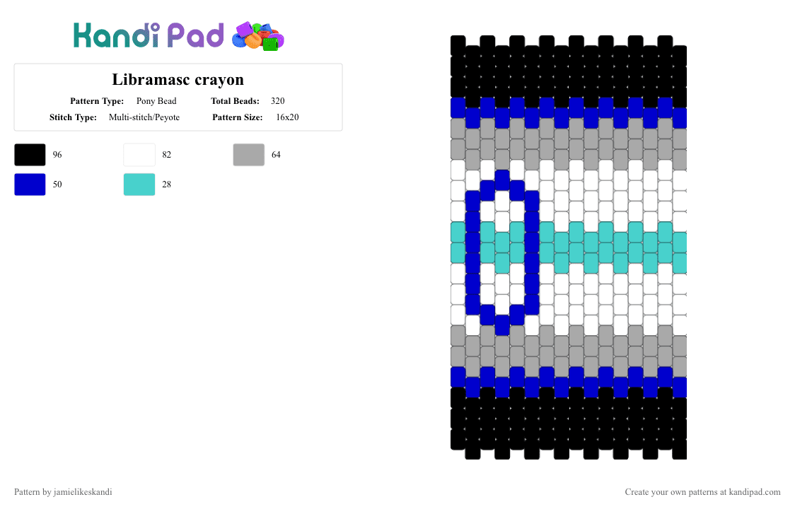 Libramasc crayon - Pony Bead Pattern by jamielikeskandi on Kandi Pad - purple,beige,libramasc,crayon,libramasc crayon,crayon kandi,libramasc kandi,libramasc crayon kandi