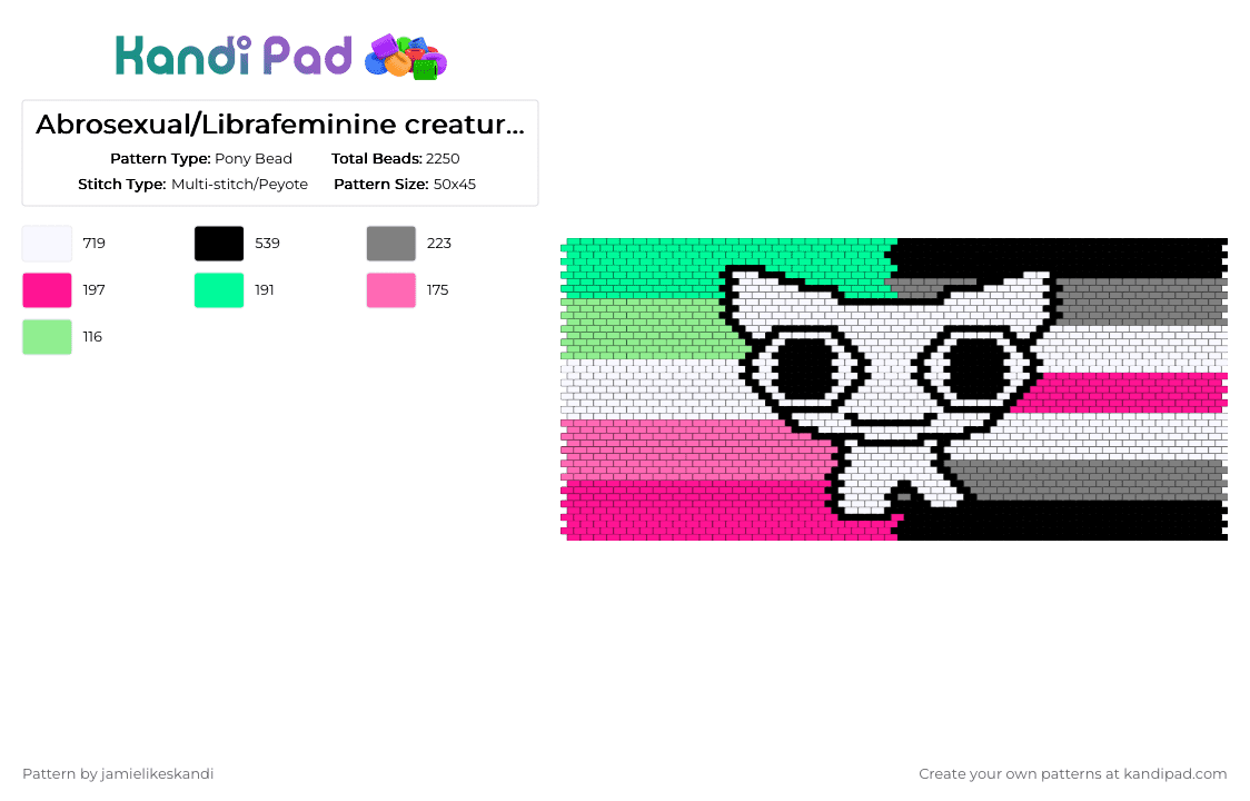Abrosexual/Librafeminine creature (For my friend) (remix) - Pony Bead Pattern by jamielikeskandi on Kandi Pad - abrosexual, abrosexual adhd creature, adhd, adhd creature, librafemine, librafemine adhd creature, pink