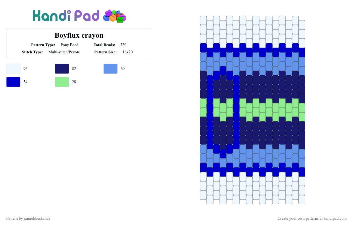 Boyflux crayon - Pony Bead Pattern by jamielikeskandi on Kandi Pad - purple,boyflux,crayon,boyflux crayon,kandi boyflux crayon,kandi crayon,boyflux kandi