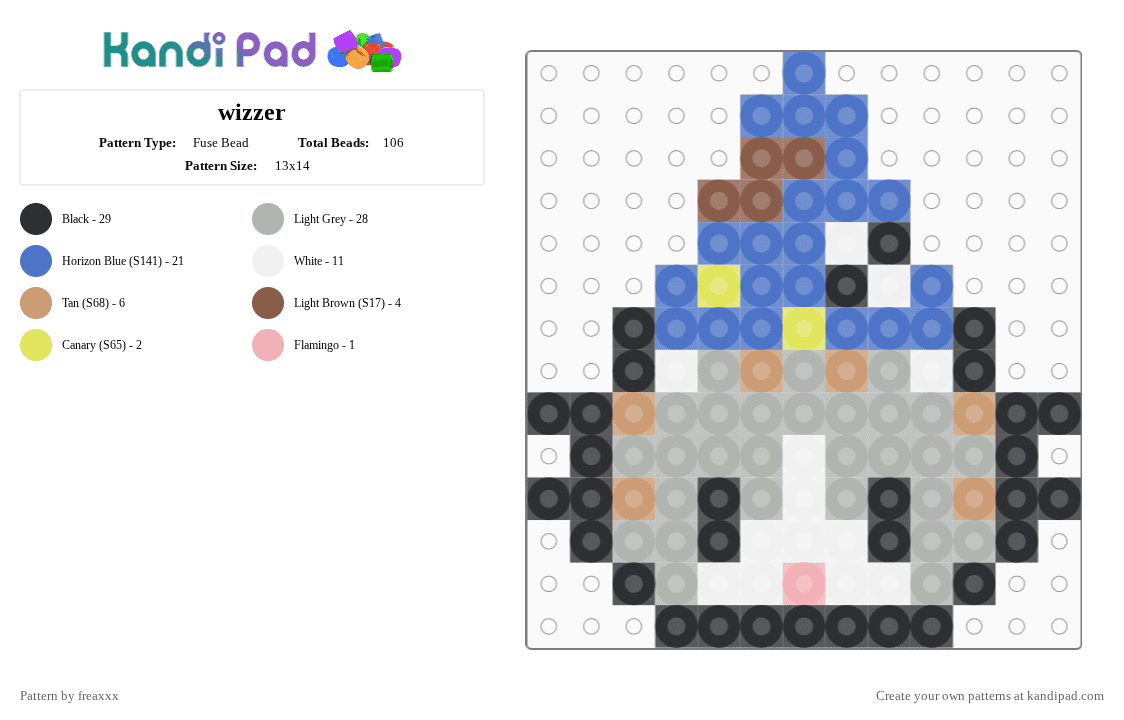 Miniwiz Pattern Wizzer Fuse Bead Pattern - Kandi Pad | Kandi Patterns, Fuse Bead ...