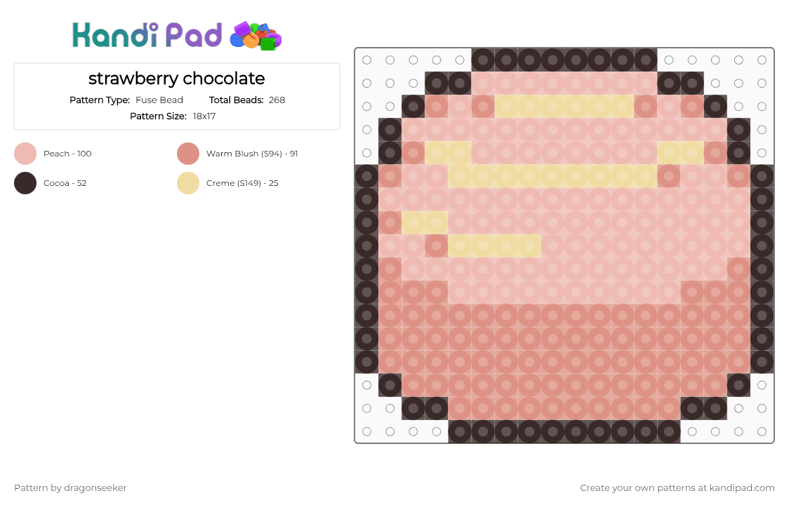 strawberry chocolate - Fuse Bead Pattern by dragonseeker on Kandi Pad - beige