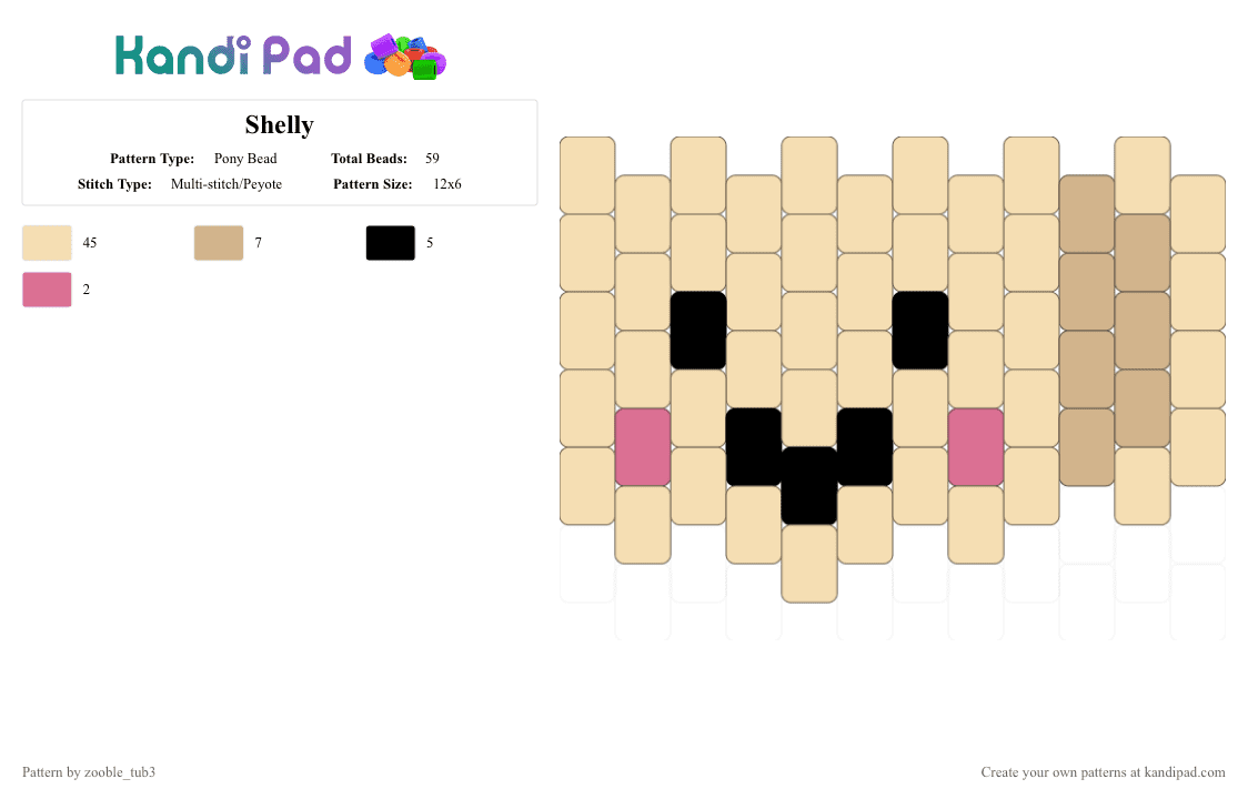 Shelly - Pony Bead Pattern by zooble_tub3 on Kandi Pad - beige