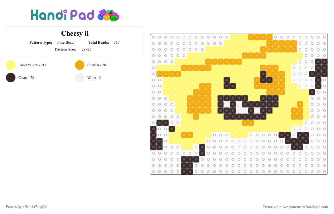 Cheesy ii Fuse Bead Pattern - Kandi Pad | Kandi Patterns, Fuse Bead ...