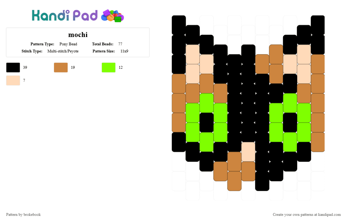 Tortoiseshell Cat - Pony Bead Pattern by brokebook on Kandi Pad - orange,cat