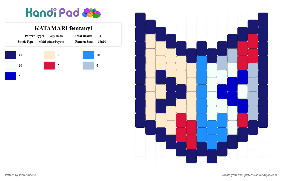 KATAMARI femtanyl - Pony Bead Pattern by kieranmecho on Kandi Pad - purple