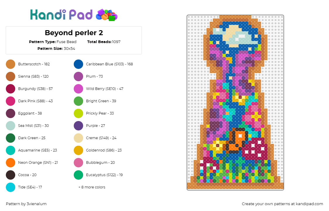 Beyond perler 2 - Fuse Bead Pattern by 3vienalum on Kandi Pad - keyhole,fantasy,psychedelic,adventure,landscape,window,colorful,blue,orange