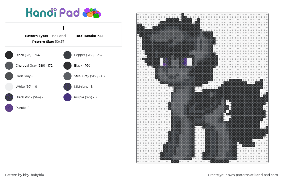 ! - Fuse Bead Pattern by bby_babyblu on Kandi Pad - dark moon,my little pony,mlp,character,black