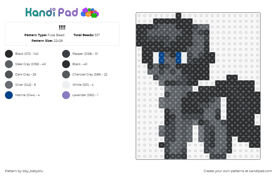 !!!! - Fuse Bead Pattern by bby_babyblu on Kandi Pad - dark moon,my little pony,mlp,character,black