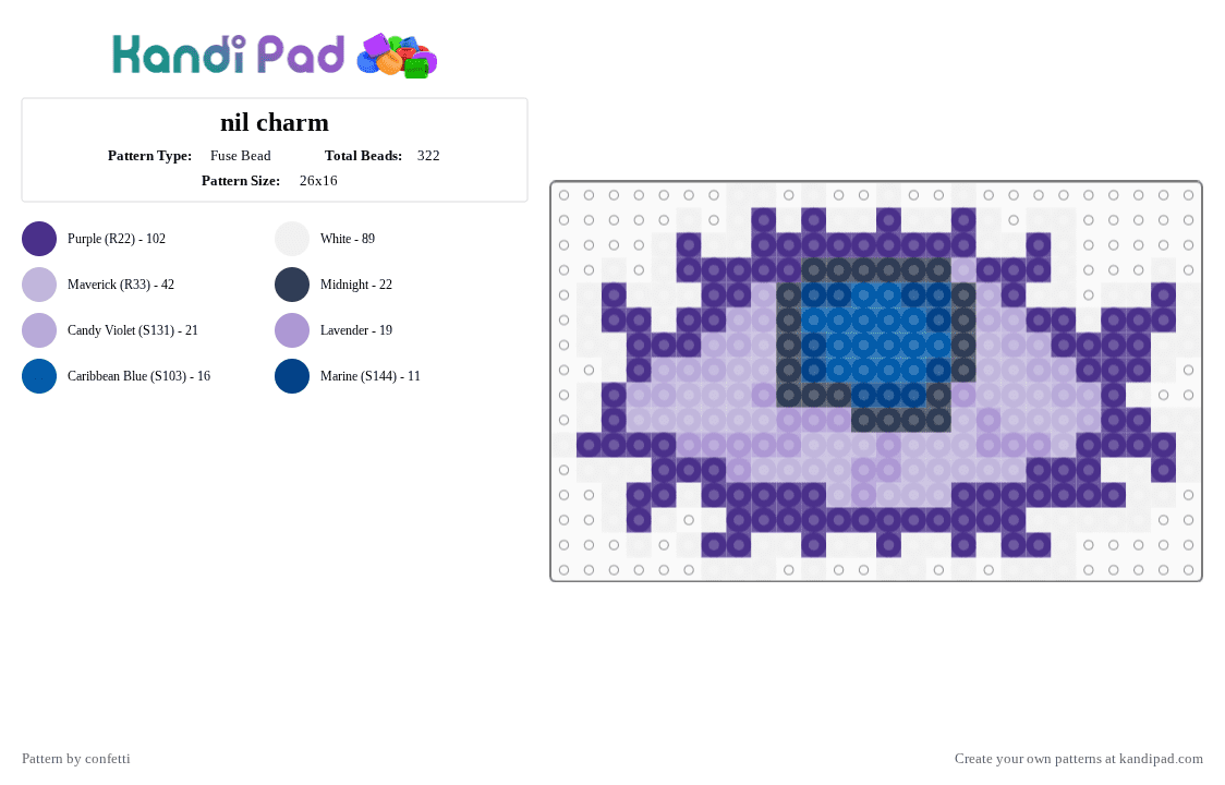 nil charm - Fuse Bead Pattern by confetti on Kandi Pad - purple,pink,roblox,game,nil,nullscape,entity,monster,charm,keychain
