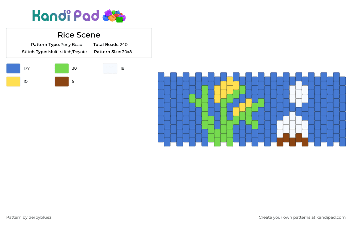 Rice Scene - Pony Bead Pattern by derpybluez on Kandi Pad - blue,rice scene,moon viewing ceremony,emoji
