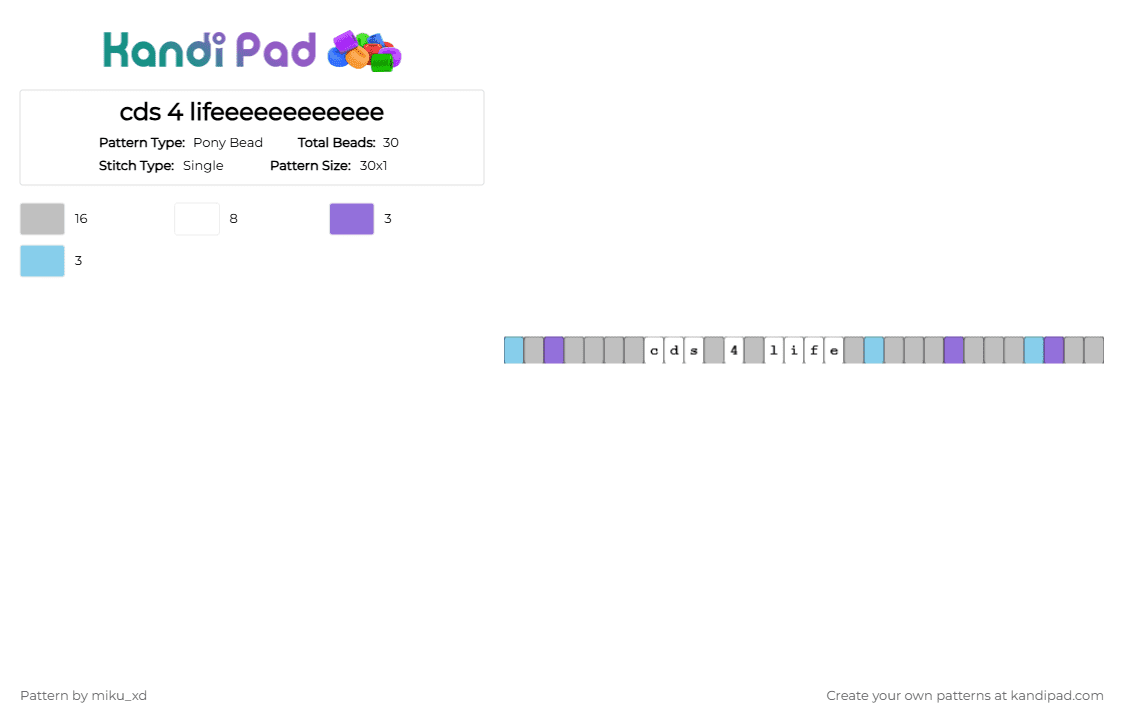 cds 4 lifeeeeeeeeeeee - Pony Bead Pattern by miku_xd on Kandi Pad - beige,cotdcds