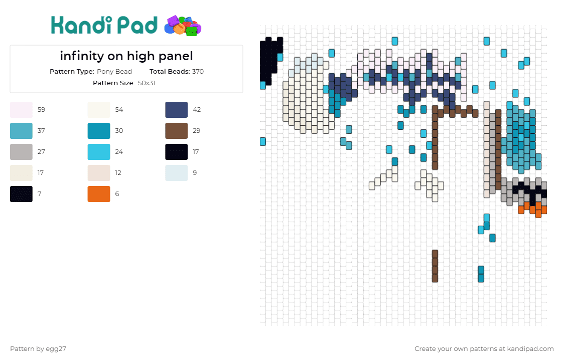 infinity on high panel - Pony Bead Pattern by egg27 on Kandi Pad - fall out boy,music,album,band,panel