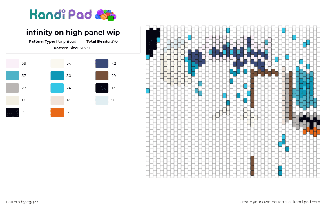 infinity on high panel wip - Pony Bead Pattern by egg27 on Kandi Pad - fall out boy,music,album,band,panel