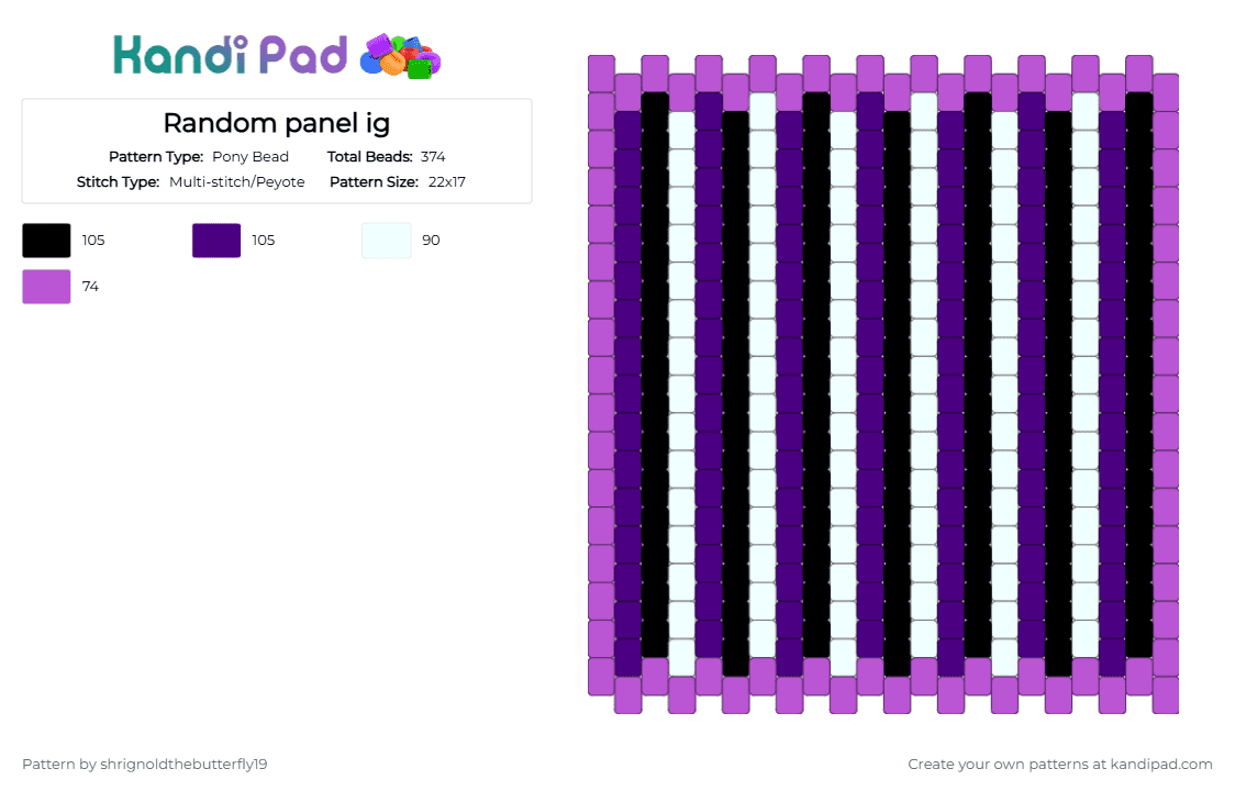 Linear Random Panel Pattern Random panel ig Pony Bead Pattern - Kandi Pad | Kandi Patterns, Fuse ...