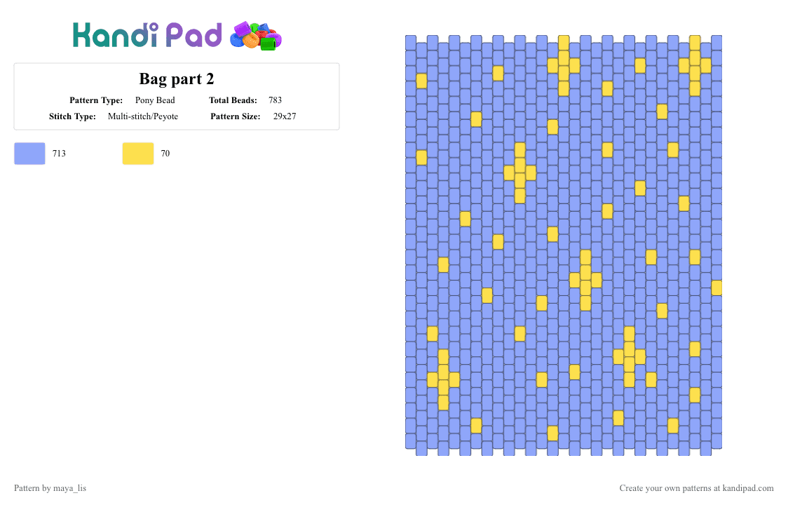 Bag part 2 - Pony Bead Pattern by maya_lis on Kandi Pad - light blue