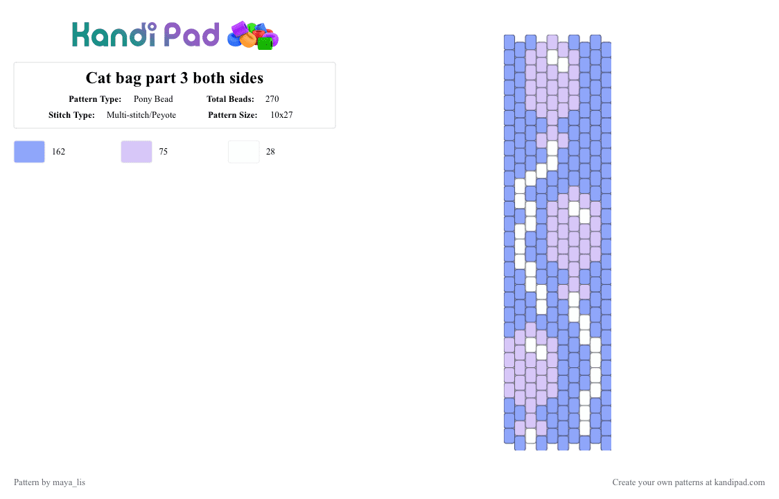 Cat bag part 3 both sides - Pony Bead Pattern by maya_lis on Kandi Pad - light blue,pink