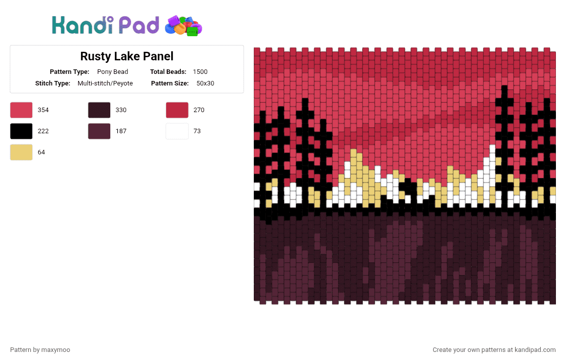 Rusty Lake Panel - Pony Bead Pattern by maxymoo on Kandi Pad - red,brown,rusty lake,cube escape,video game,flat panel,even peyote