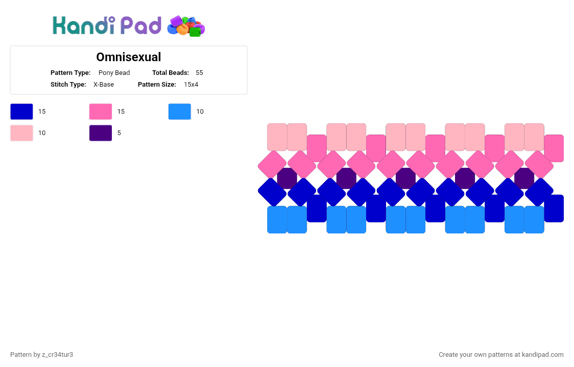 Omnisexual - Pony Bead Pattern by z_cr34tur3 on Kandi Pad - pink, purple