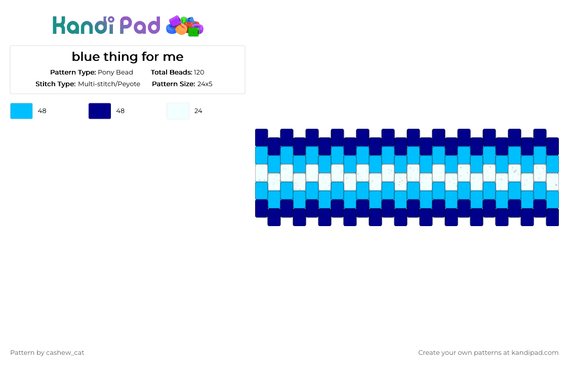 blue multistitch cufff! - Pony Bead Pattern by cashew_cat on Kandi Pad - light blue,purple,multistitch,cuff,kandi,blue,color,silly,blue raspberry,alpha