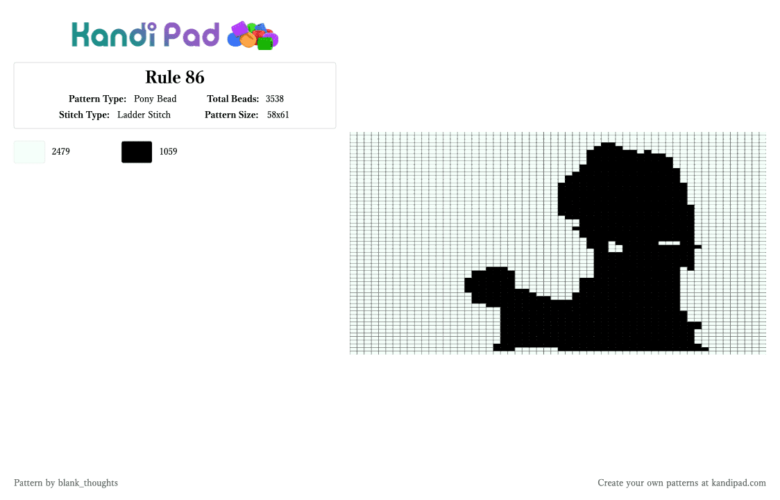 Rule 86 - Pony Bead Pattern by blank_thoughts on Kandi Pad - rule 86,bad apple,ladder