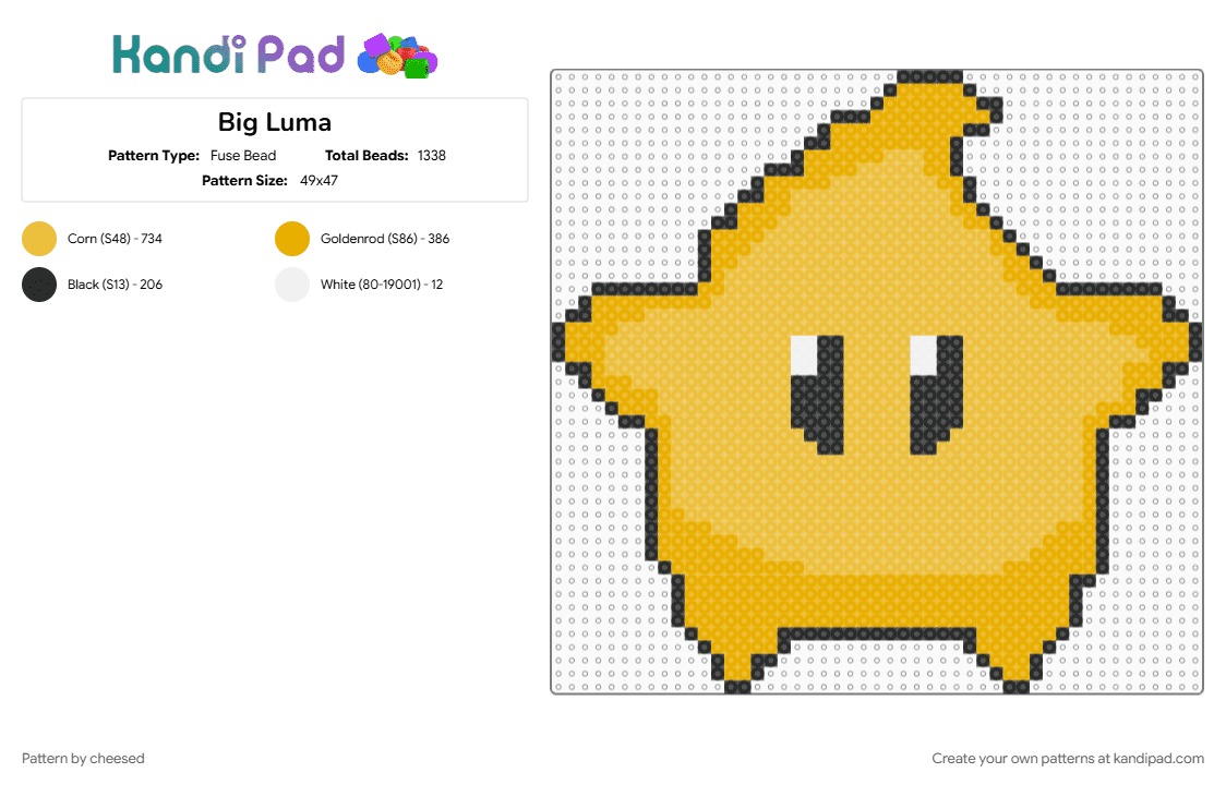 Big Luma - Fuse Bead Pattern by cheesed on Kandi Pad - orange, yellow