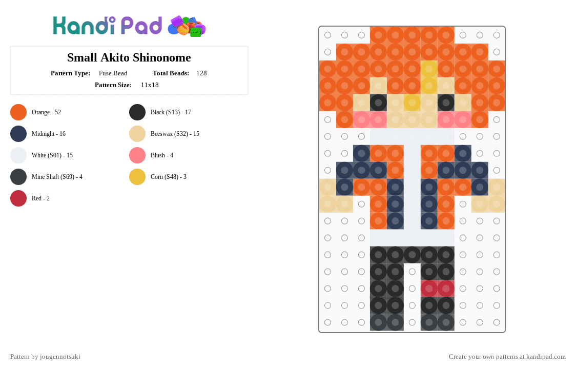 Small Akito Shinonome - Fuse Bead Pattern by jougennotsuki on Kandi Pad - akito, akito shinonome, orange, pjsk, project sekai, vivid bad squad