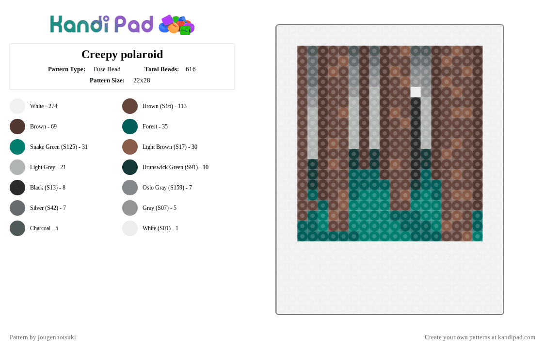 Creepy polaroid - Fuse Bead Pattern by jougennotsuki on Kandi Pad - cotdpolaroid,polaroid,photo,creepy,scary,halloween,horror,slenderman