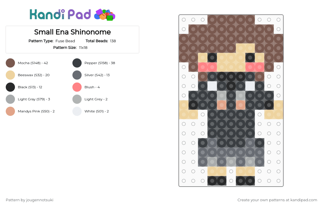 Small Ena Shinonome - Fuse Bead Pattern by jougennotsuki on Kandi Pad - beige, ena shinonome, nightcord at 2500, niigo, pjsk, project sekai, tan