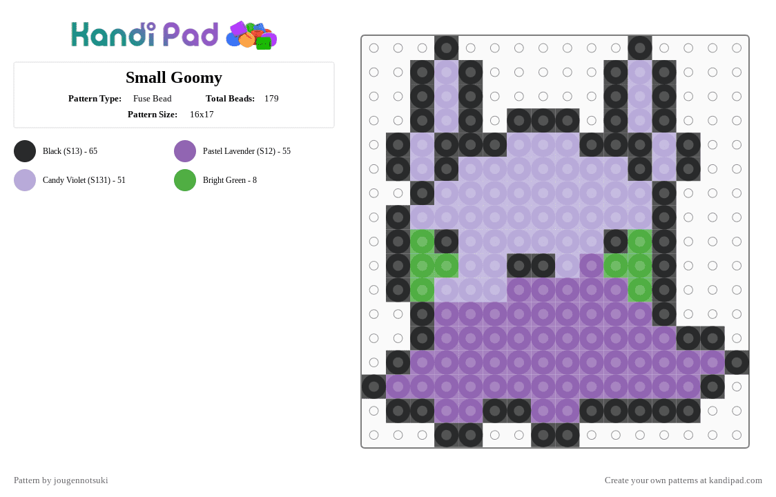 Small Goomy - Fuse Bead Pattern by jougennotsuki on Kandi Pad - cute, goomy, pink, pokemon, video game