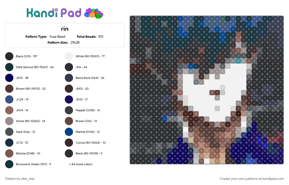 rin - Fuse Bead Pattern by alex_star on Kandi Pad - 
