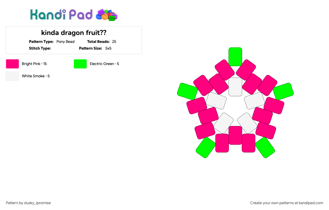 kinda dragon fruit?? - Pony Bead Pattern by dusky_ipromise on Kandi Pad - pink