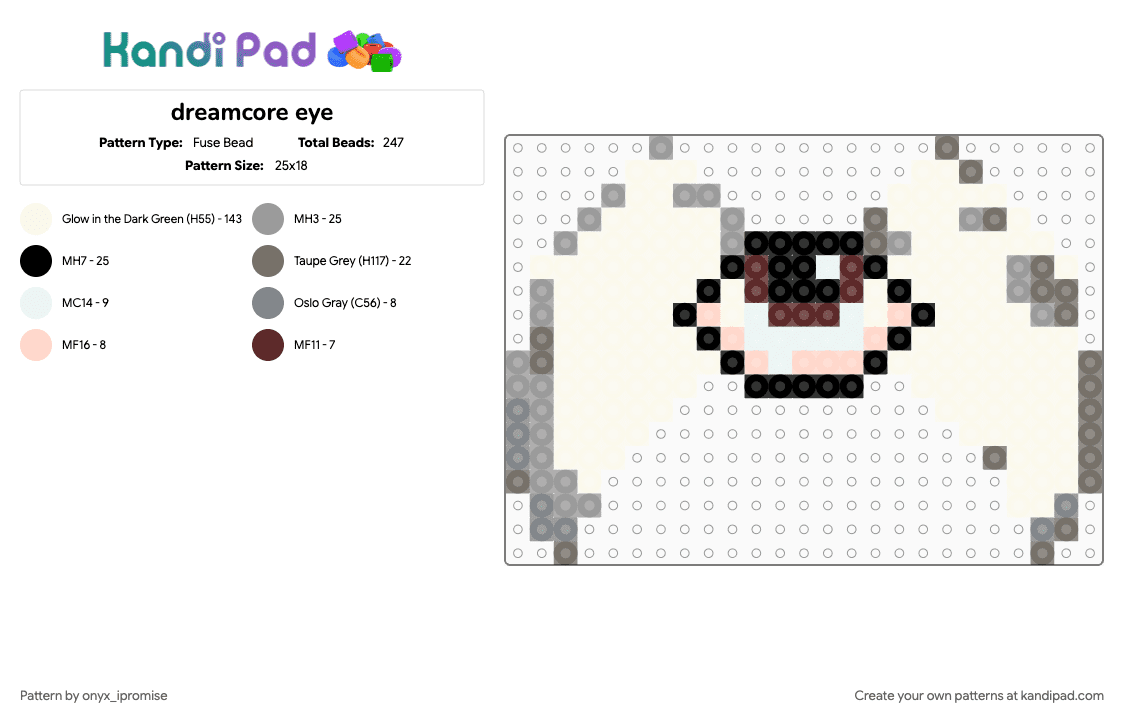 dreamcore eye - Fuse Bead Pattern by onyx_ipromise on Kandi Pad - angel, dreamcore, eye, gray, weirdcore, white