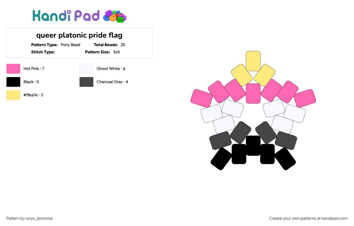 queer platonic pride flag - Pony Bead Pattern by onyx_ipromise on Kandi Pad - pink