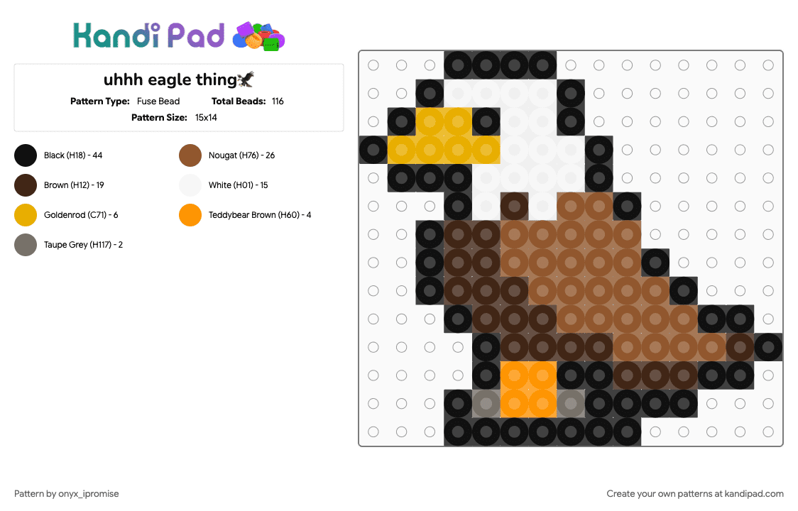 uhhh eagle thing🦅 - Fuse Bead Pattern by onyx_ipromise on Kandi Pad - brown, cotdeagles, tan