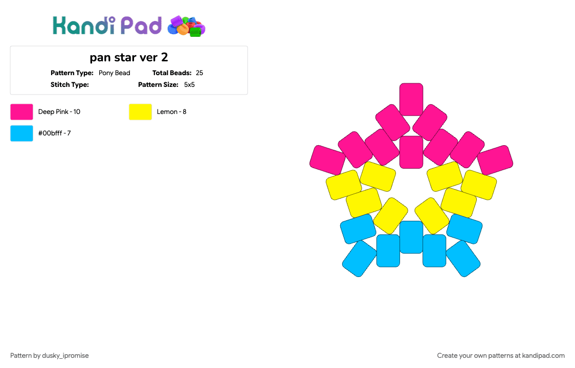 pan star ver 2 - Pony Bead Pattern by onyx_ipromise on Kandi Pad - 