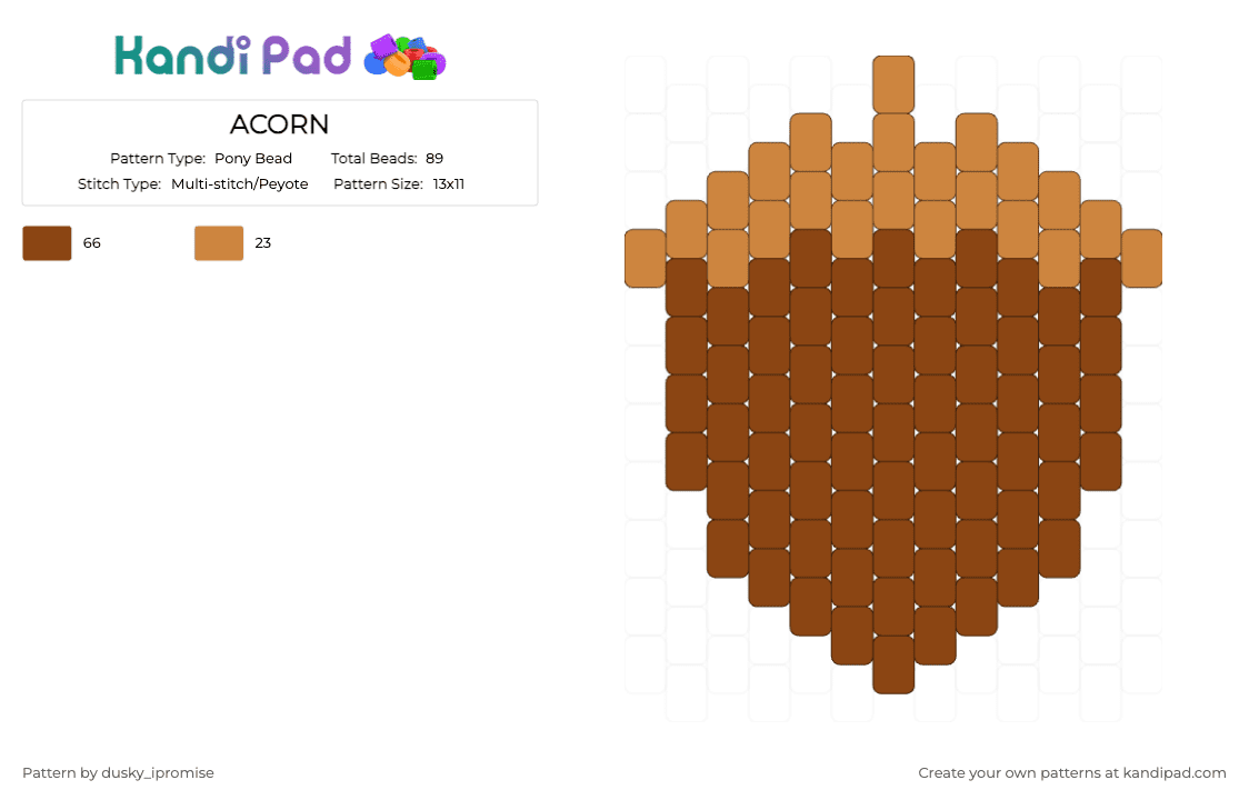 ACORN - Pony Bead Pattern by onyx_ipromise on Kandi Pad - cotdorganic, red