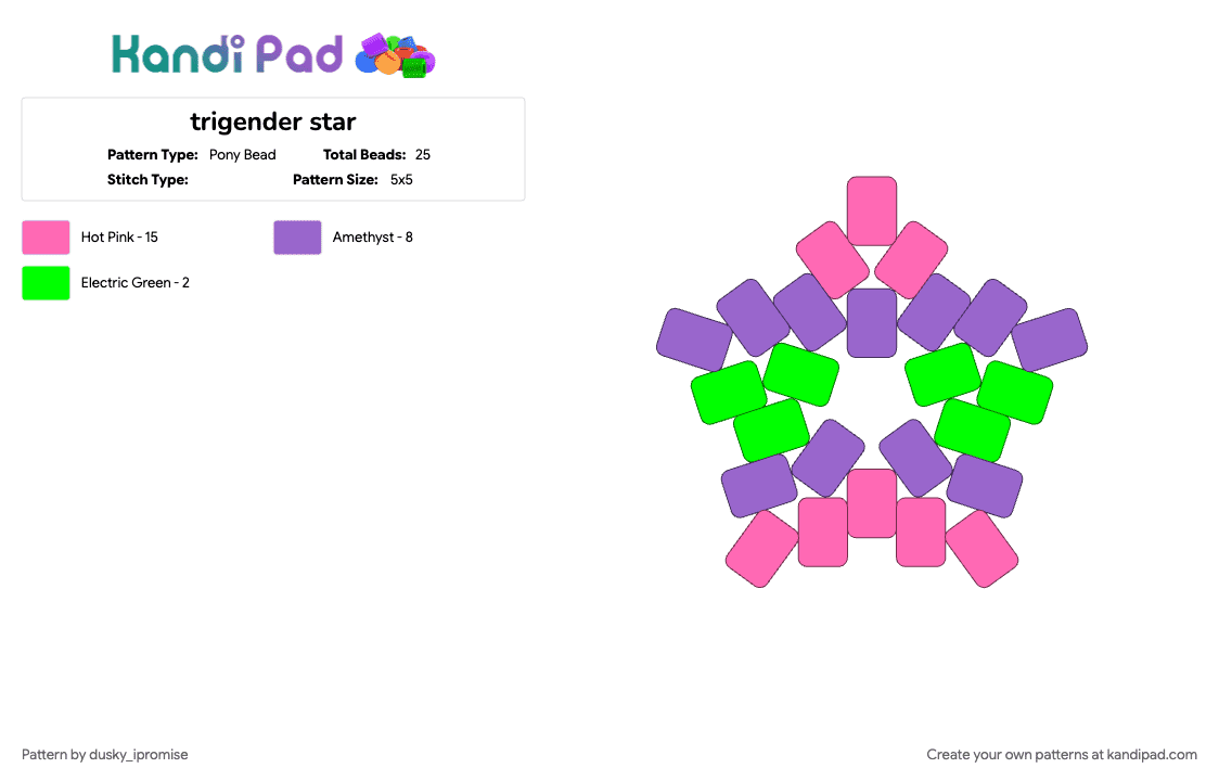 trigender star - Pony Bead Pattern by onyx_ipromise on Kandi Pad - 