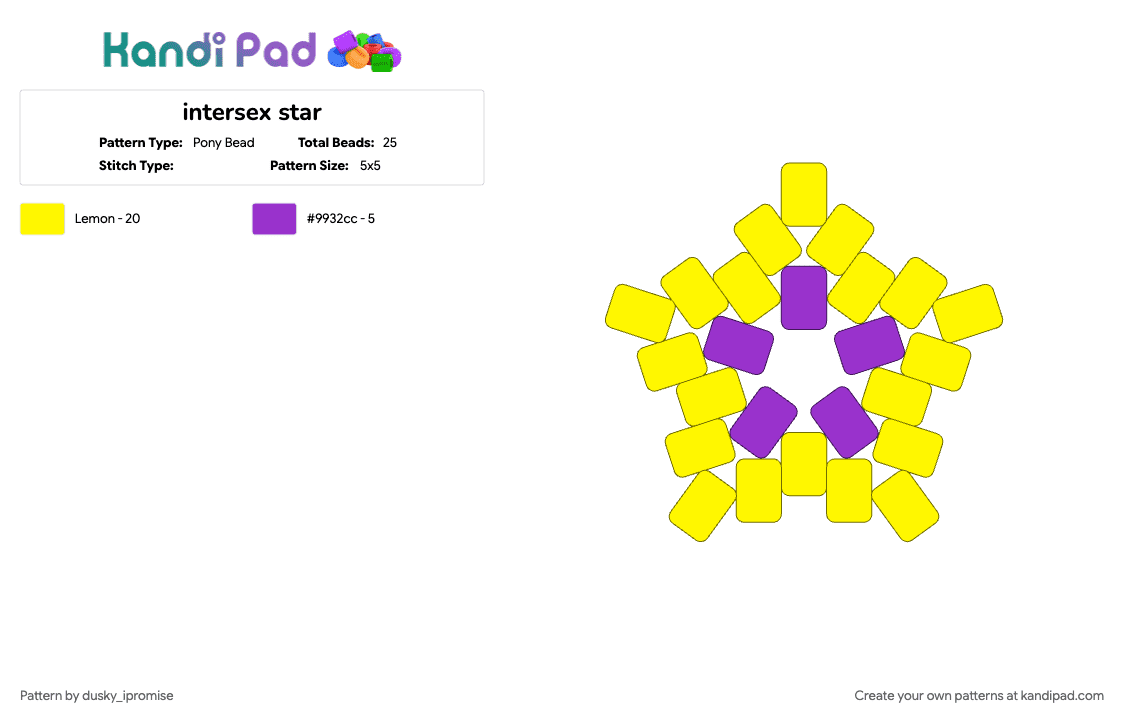 intersex star - Pony Bead Pattern by onyx_ipromise on Kandi Pad - 