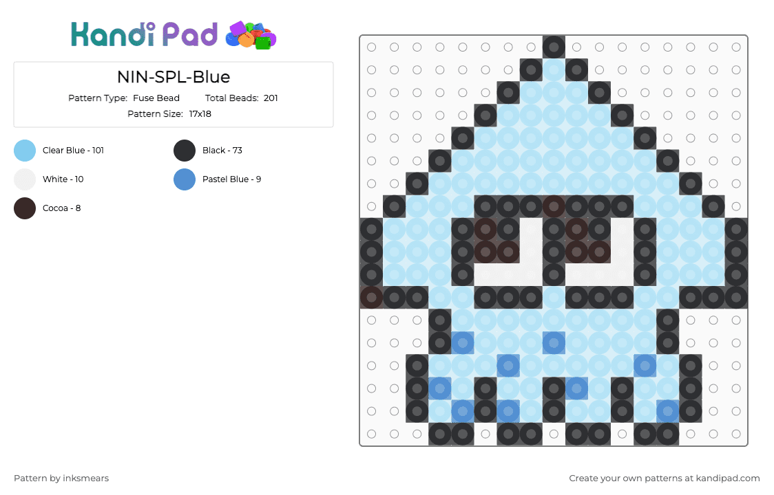NIN-SPL-Blue - Fuse Bead Pattern by inksmears on Kandi Pad - light blue