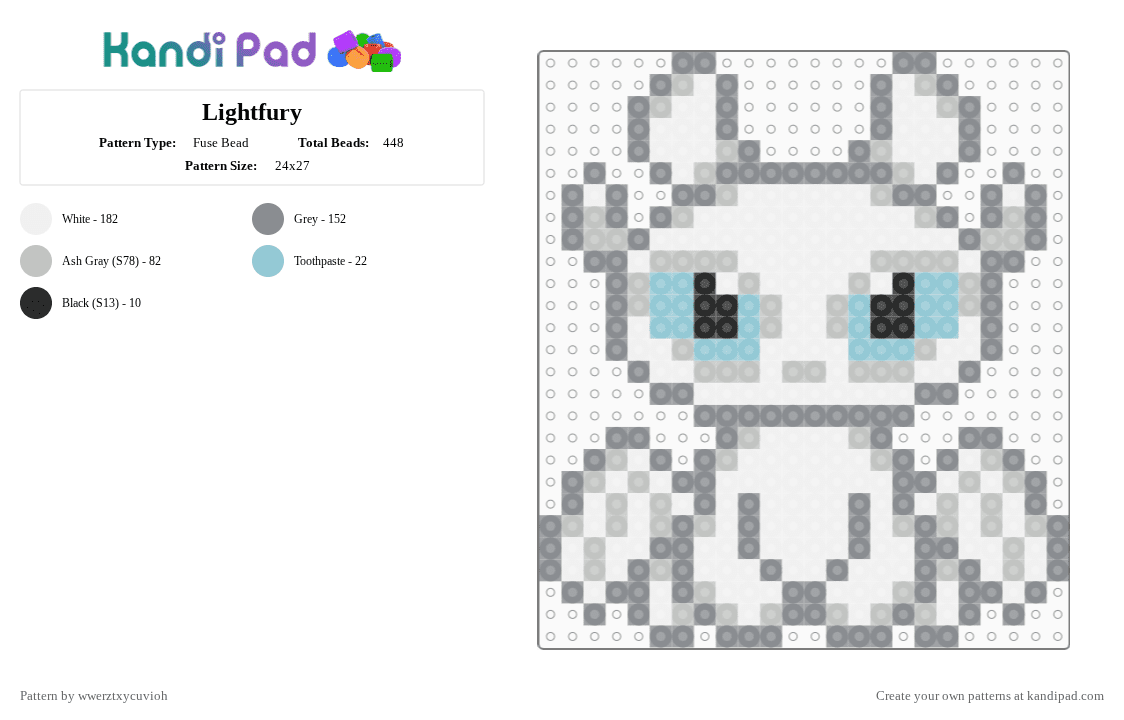 Lightfury - Fuse Bead Pattern by wwerztxycuvioh on Kandi Pad - gray,beige