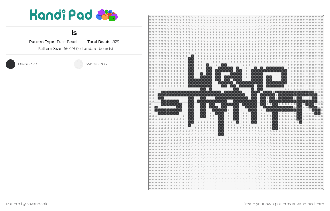 ls - Fuse Bead Pattern by savannahk on Kandi Pad - liquid stranger,dj,music,edm