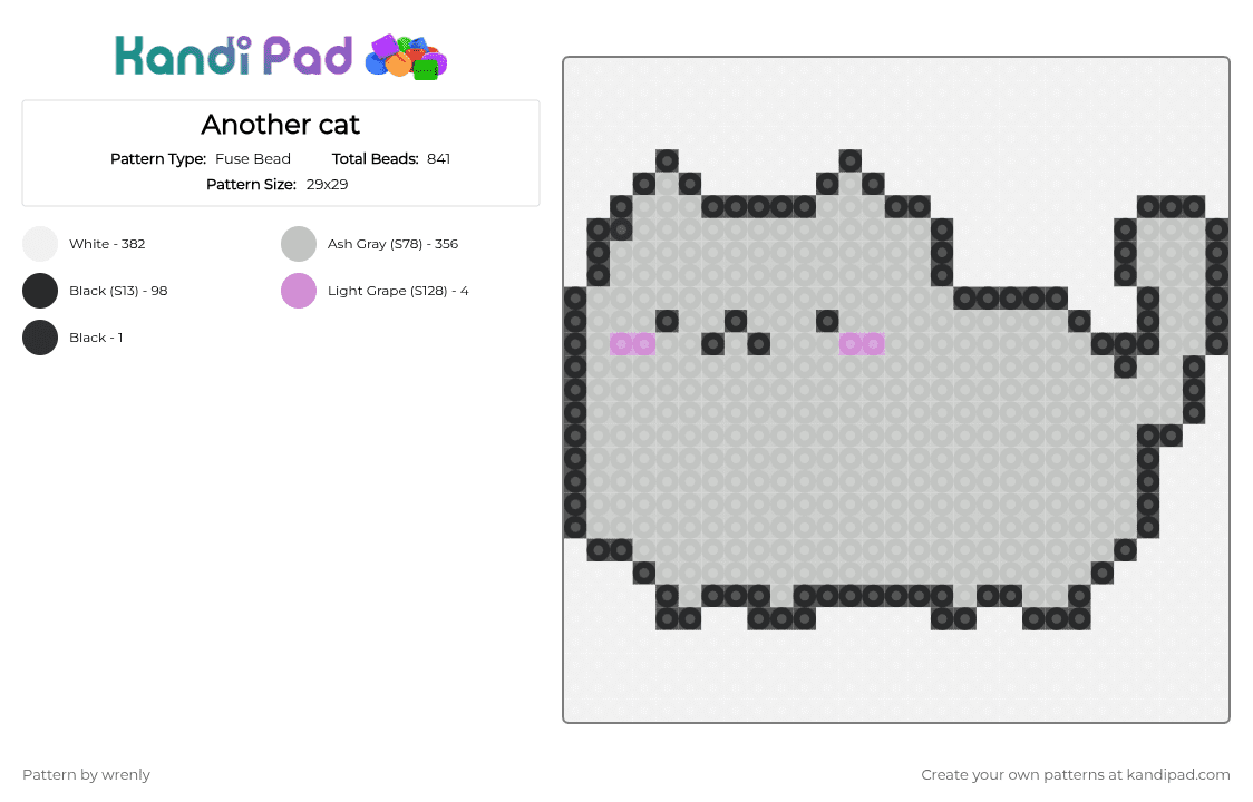 Another cat - Fuse Bead Pattern by pochacco on Kandi Pad - beige