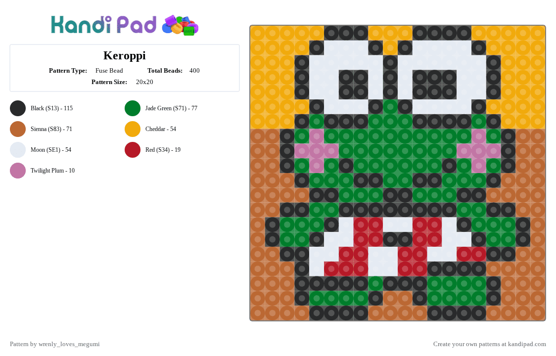 Keroppi - Fuse Bead Pattern by pochacco on Kandi Pad - 