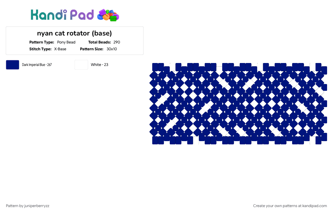 nyan cat rotator (base) - Pony Bead Pattern by juniperberryzz on Kandi Pad - nyan cat, purple