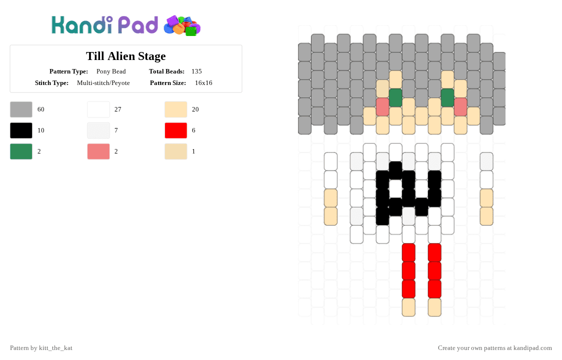 Till Alien Stage - Pony Bead Pattern by kitt_the_kat on Kandi Pad - beige