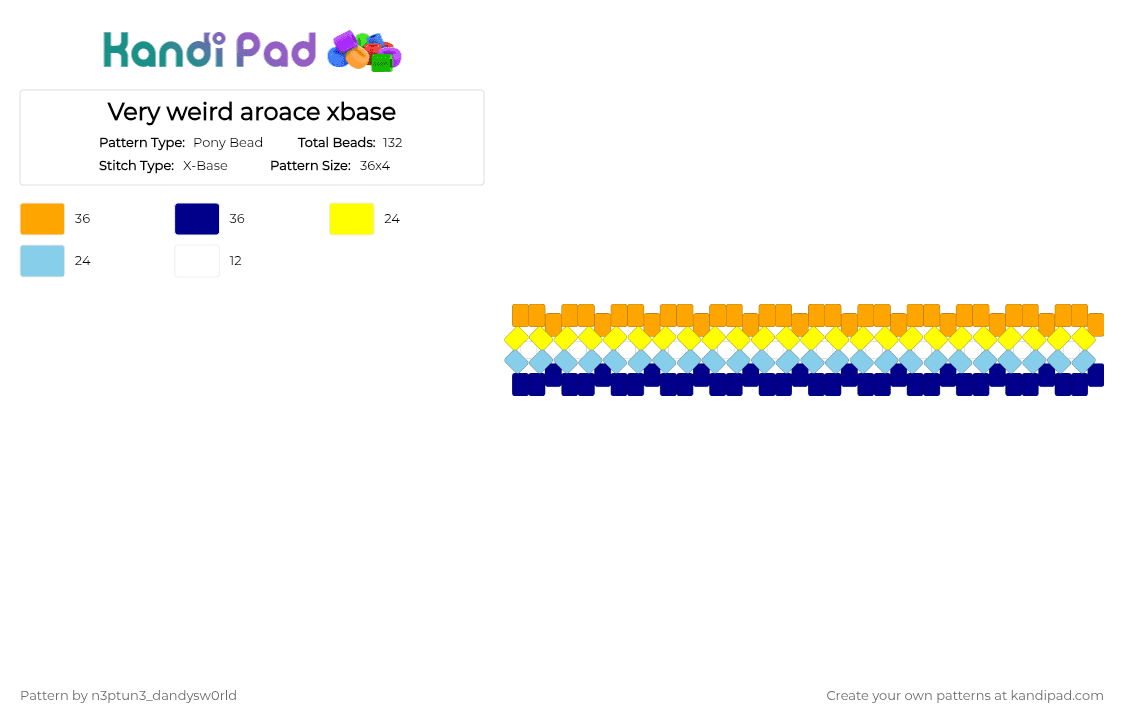 Very weird aroace xbase - Pony Bead Pattern by n3ptun3_dandysw0rld on Kandi Pad - orange, purple