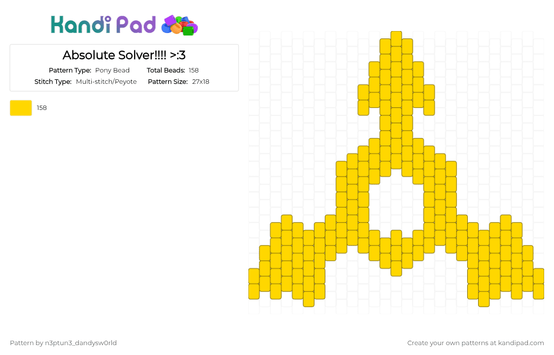 Absolute Solver!!!! >:3 - Pony Bead Pattern by n3ptun3_dandysw0rld on Kandi Pad - yellow